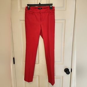 Red Straight Leg Dress Pants, Size 2